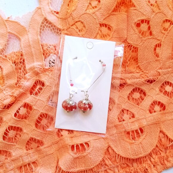 1X Sexy Lace Boudoir Bra & Matched Earrings! Mango Criss-Cross Spaghetti Straps - Picture 5 of 14